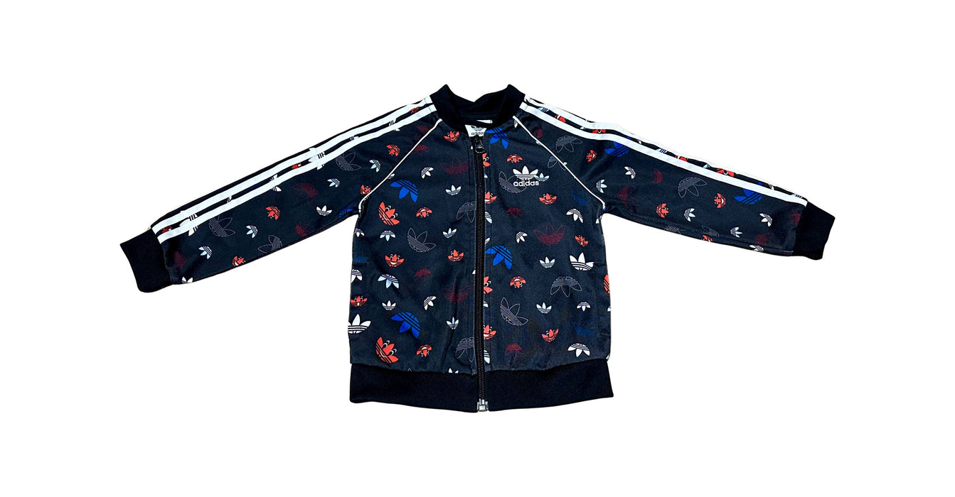 A Black Lightweight Jackets from Adidas in size 12-18M for boy. (Front View)