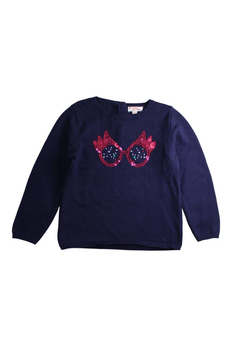 A Navy Long Sleeve Tops from DPAM in size 5T for girl. (Front View)