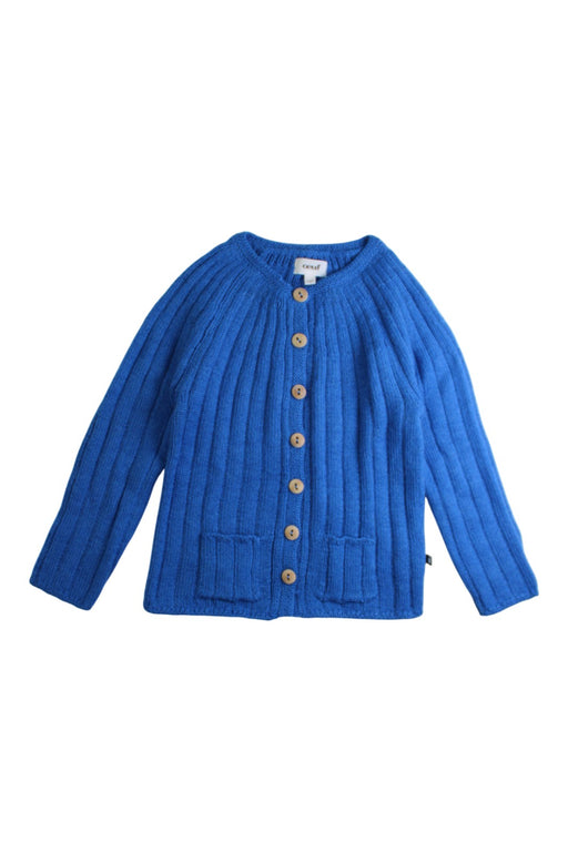 A Blue Cardigans from Oeuf in size 4T for girl. (Front View)