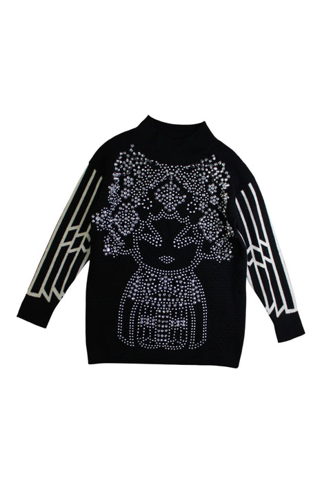 A Black Knit Sweaters from Opera Girl in size 6T for girl. (Front View)