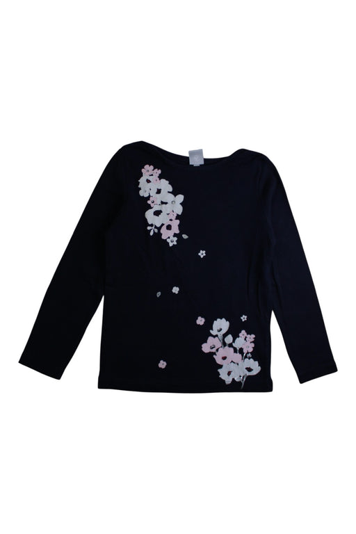 A Black Long Sleeve Tops from Petit Bateau in size 6T for girl. (Front View)