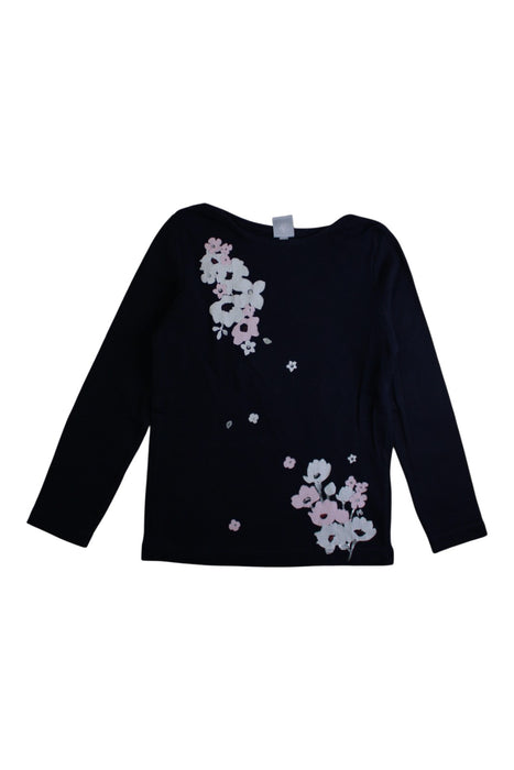 A Black Long Sleeve Tops from Petit Bateau in size 6T for girl. (Front View)