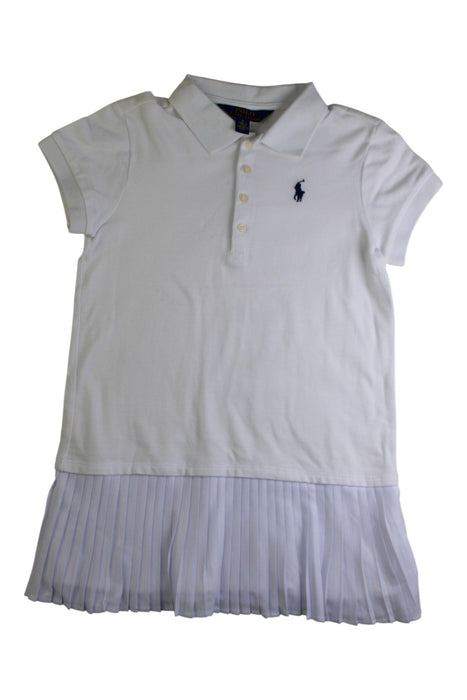 A White Short Sleeve Dresses from Polo Ralph Lauren in size 6T for girl. (Front View)