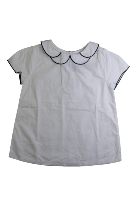 A White Short Sleeve Tops from Jacadi in size 4T for girl. (Front View)
