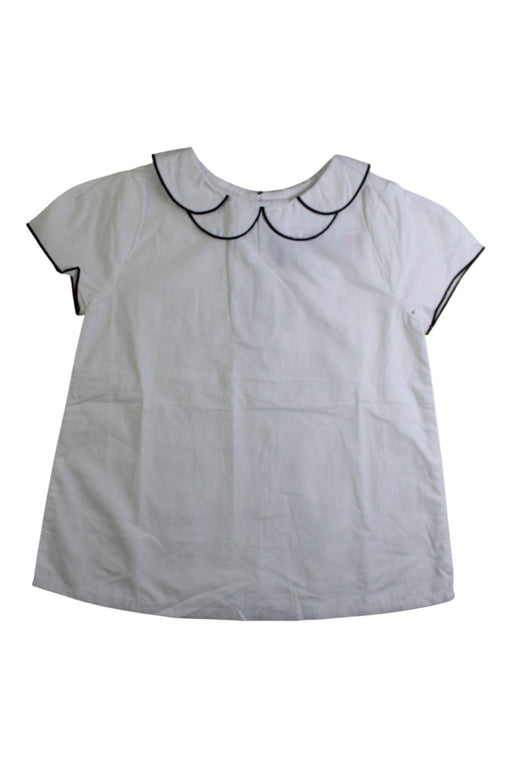 A White Short Sleeve Tops from Jacadi in size 4T for girl. (Front View)