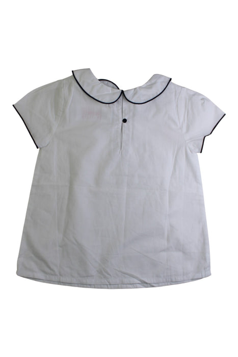 A White Short Sleeve Tops from Jacadi in size 4T for girl. (Back View)