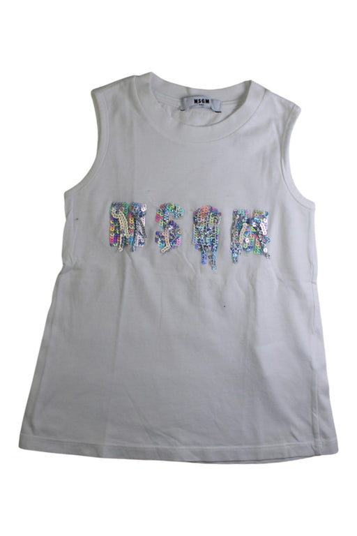 A White Sleeveless Tops from MSGM in size 4T for girl. (Front View)