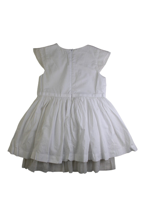 A White Sleeveless Dresses from Petit Bateau in size 6T for girl. (Back View)