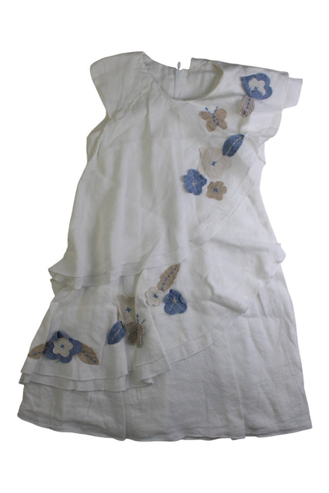A White Sleeveless Dresses from 100% Capri in size 4T for girl. (Front View)