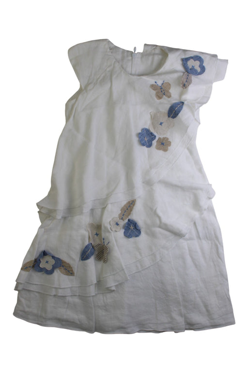 A White Sleeveless Dresses from 100% Capri in size 4T for girl. (Front View)