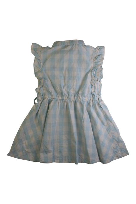 A Blue Sleeveless Dresses from Petit Bateau in size 6T for girl. (Back View)