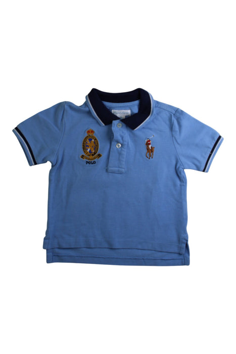 A Blue Short Sleeve Polos from Ralph Lauren in size 12-18M for boy. (Front View)