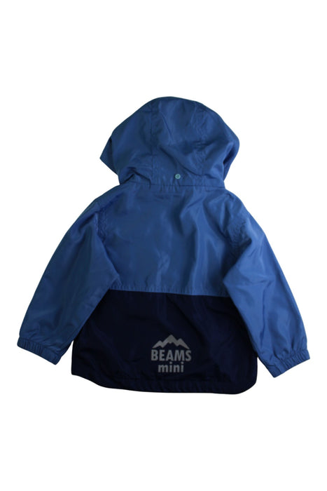 A Blue Rain Jackets from BEAMS in size 18-24M for boy. (Back View)