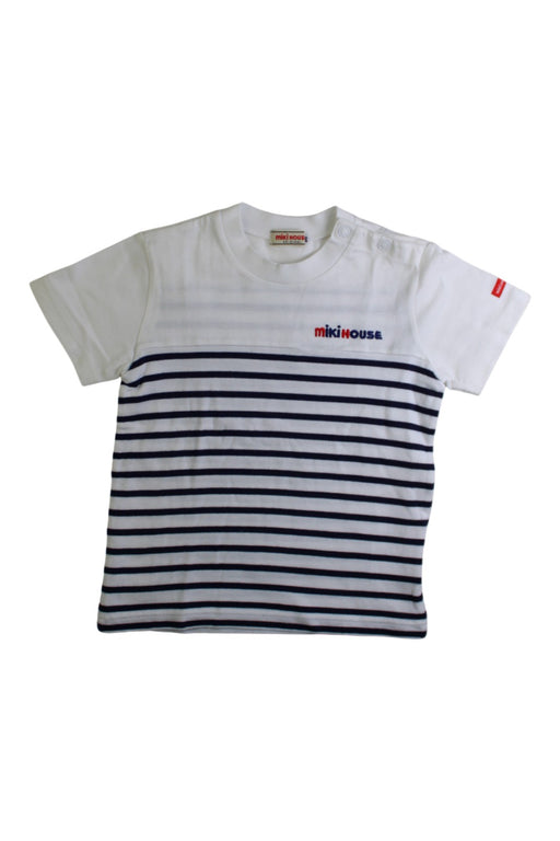 A White Short Sleeve T Shirts from Miki House in size 18-24M for boy. (Front View)