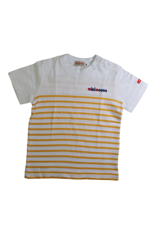 A White Short Sleeve T Shirts from Miki House in size 18-24M for boy. (Front View)