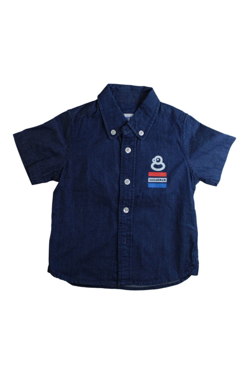 A Navy Short Sleeve Shirts from Sugarman in size 12-18M for boy. (Front View)