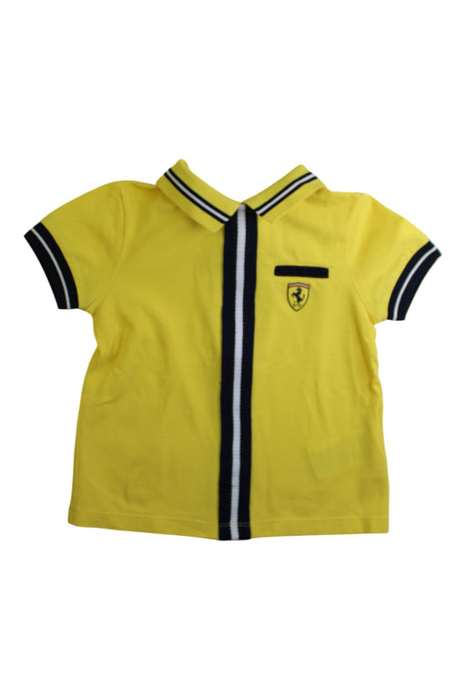 A Yellow Short Sleeve Polos from Ferrari in size 12-18M for boy. (Front View)
