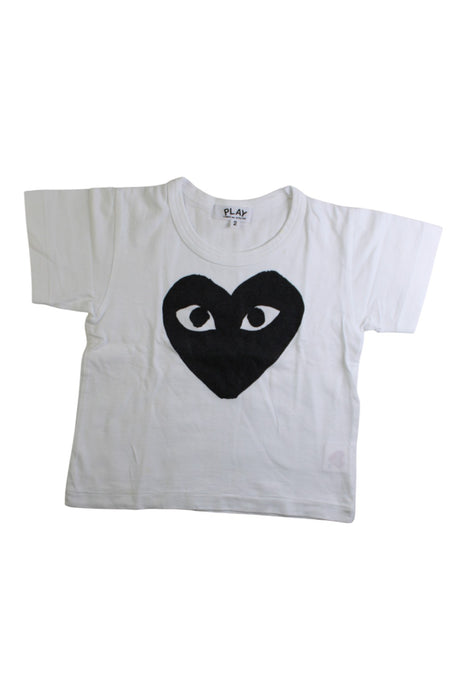 A White Short Sleeve T Shirts from Comme des Garcons in size 2T for neutral. (Front View)