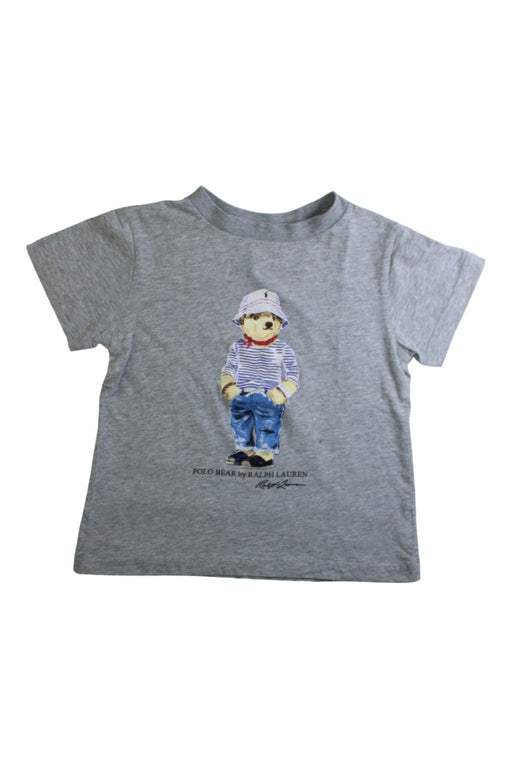 A Grey Short Sleeve T Shirts from Polo Ralph Lauren in size 3T for boy. (Front View)