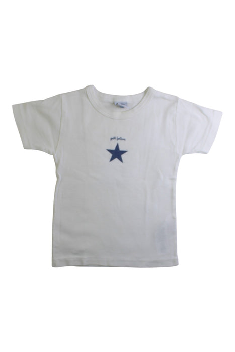 A White Short Sleeve T Shirts from Petit Bateau in size 3T for boy. (Front View)