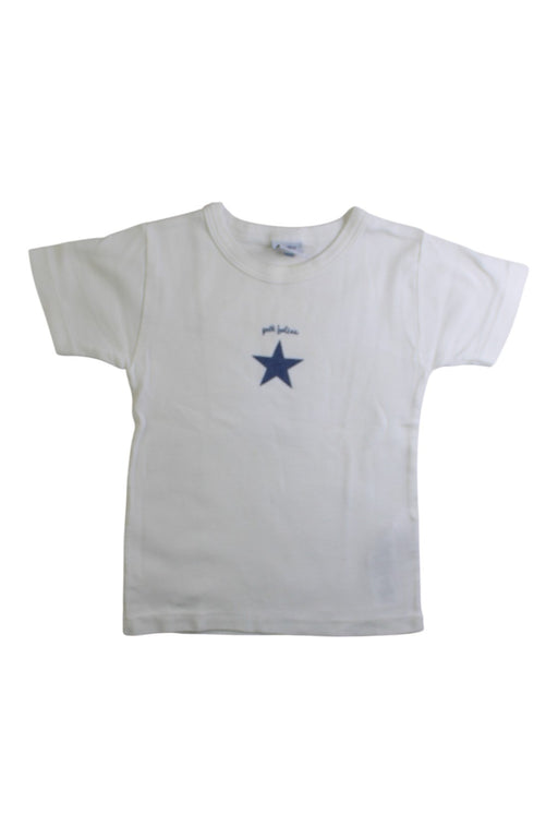 A White Short Sleeve T Shirts from Petit Bateau in size 3T for boy. (Front View)
