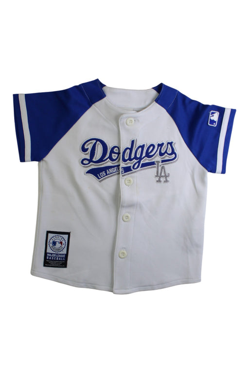 A White Short Sleeve Shirts from MLB in size 2T for boy. (Front View)