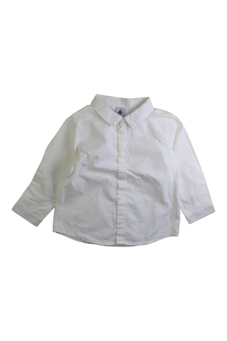 A White Long Sleeve Shirts from Petit Bateau in size 18-24M for boy. (Front View)