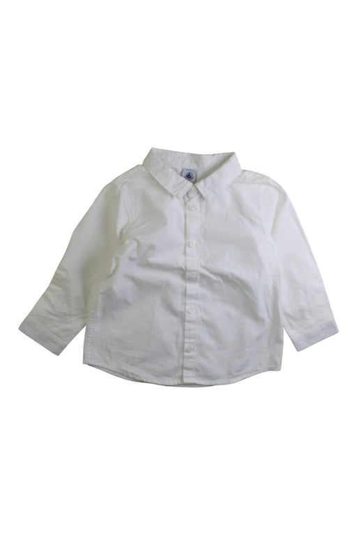 A White Long Sleeve Shirts from Petit Bateau in size 18-24M for boy. (Front View)