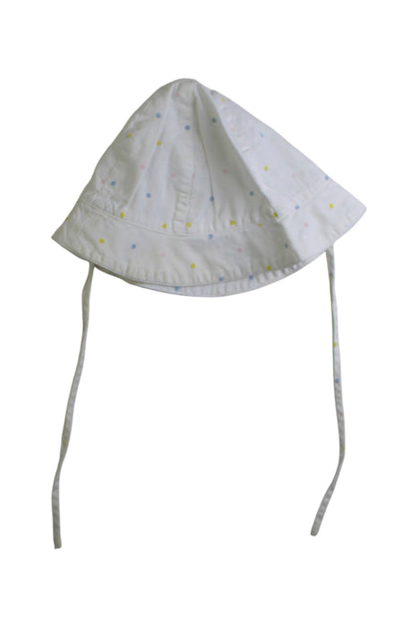 A White Sun Hats from Jacadi in size 3-6M for neutral. (Front View)