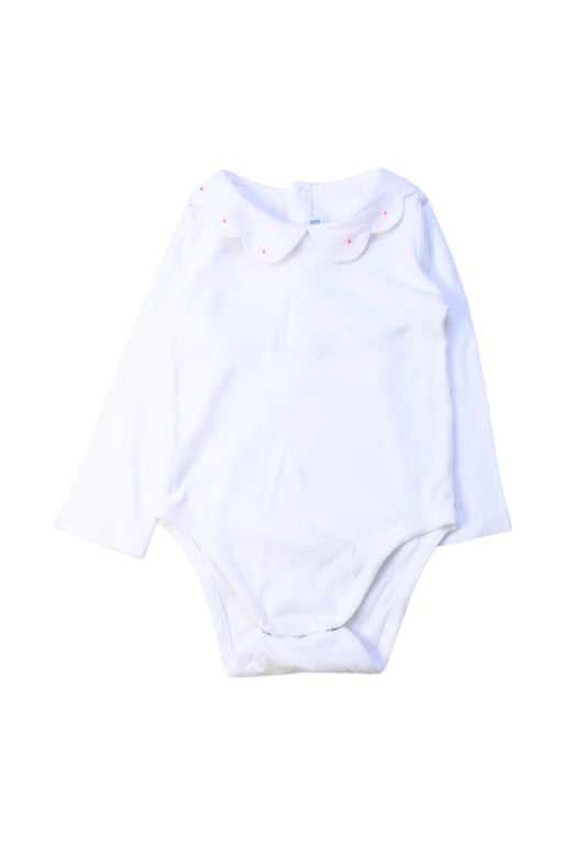 A White Long Sleeve Bodysuits from Jacadi in size 12-18M for girl. (Front View)