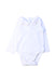 A White Long Sleeve Bodysuits from Jacadi in size 12-18M for girl. (Front View)