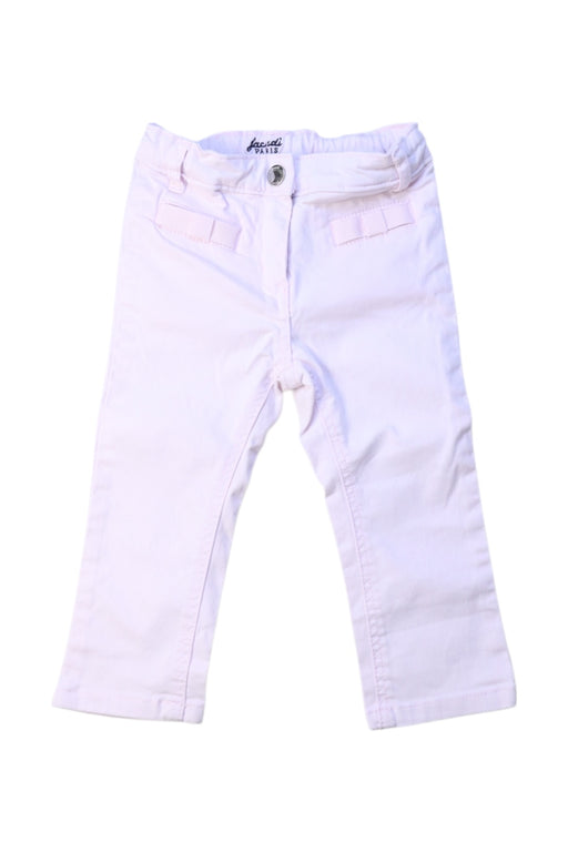 A White Casual Pants from Jacadi in size 12-18M for girl. (Front View)