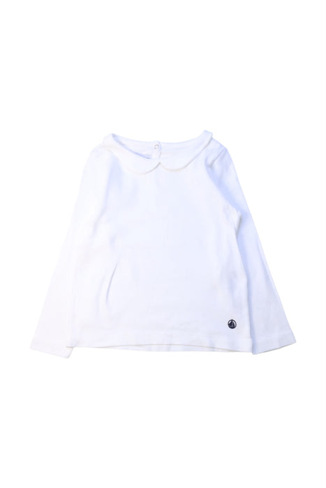 A White Long Sleeve Tops from Petit Bateau in size 3T for girl. (Front View)