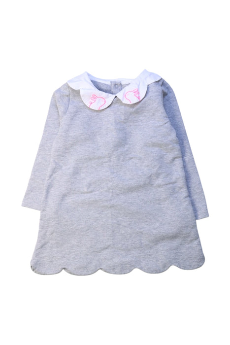 A Grey Long Sleeve Dresses from Jacadi in size 12-18M for girl. (Front View)