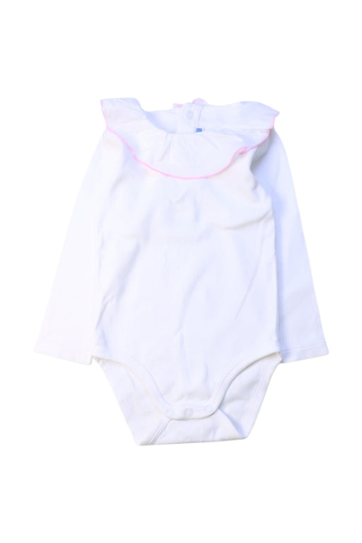 A White Long Sleeve Bodysuits from Jacadi in size 12-18M for girl. (Front View)
