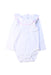A White Long Sleeve Bodysuits from Jacadi in size 12-18M for girl. (Front View)