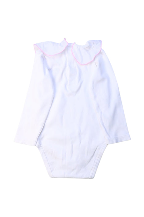 A White Long Sleeve Bodysuits from Jacadi in size 12-18M for girl. (Back View)