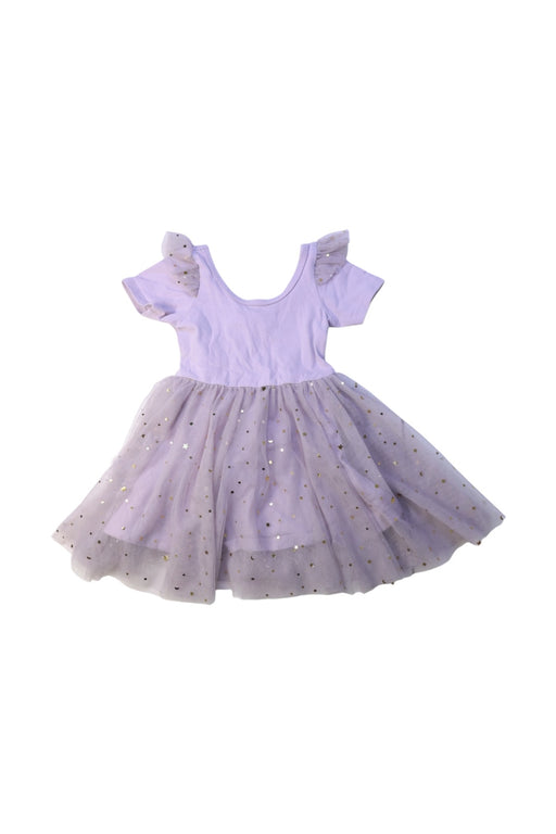 A Purple Short Sleeve Dresses from EleStory in size 12-18M for girl. (Front View)
