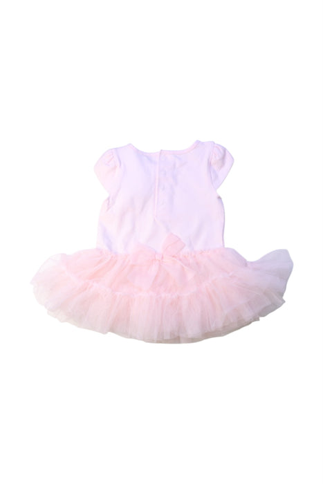 A Pink Short Sleeve Dresses from Miniclasix in size 12-18M for girl. (Back View)