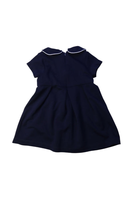 A Navy Short Sleeve Dresses from Jacadi in size 12-18M for girl. (Back View)