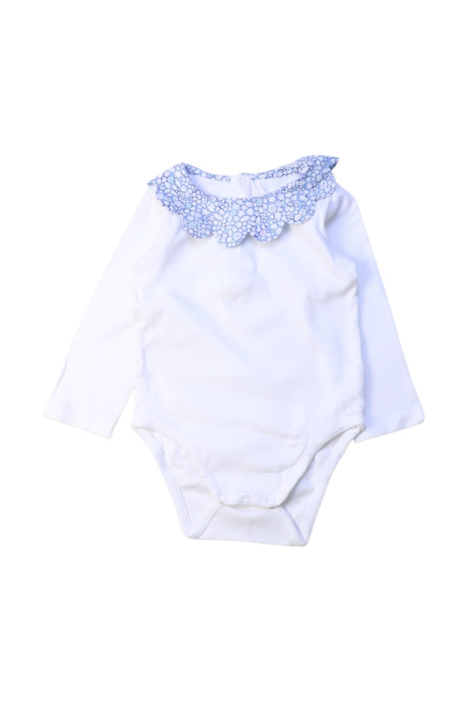 A White Long Sleeve Bodysuits from Jacadi in size 12-18M for girl. (Front View)