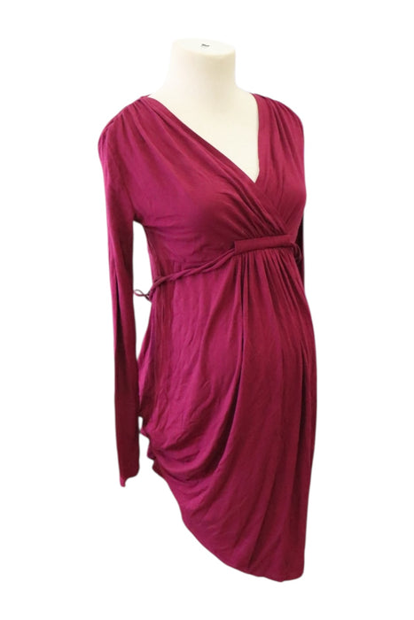 A Burgundy Long Sleeve Dresses from Mayarya in size Maternity-XS for maternity. (Front View)