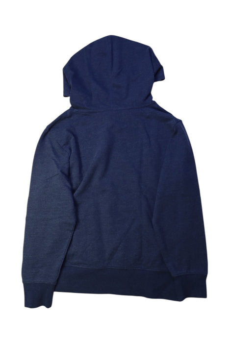 A Navy Hooded Sweatshirts from Patagonia in size 14Y for neutral. (Back View)