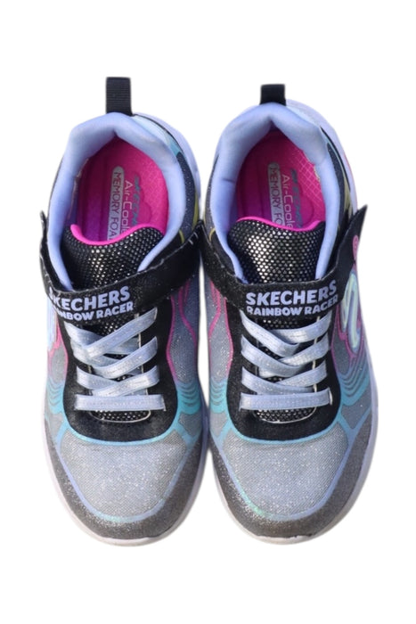 A Multicolour Sneakers from Skechers in size 7Y for girl. (Back View)