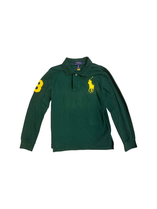 A Green Long Sleeve Polos from Polo Ralph Lauren in size 8Y for boy. (Front View)