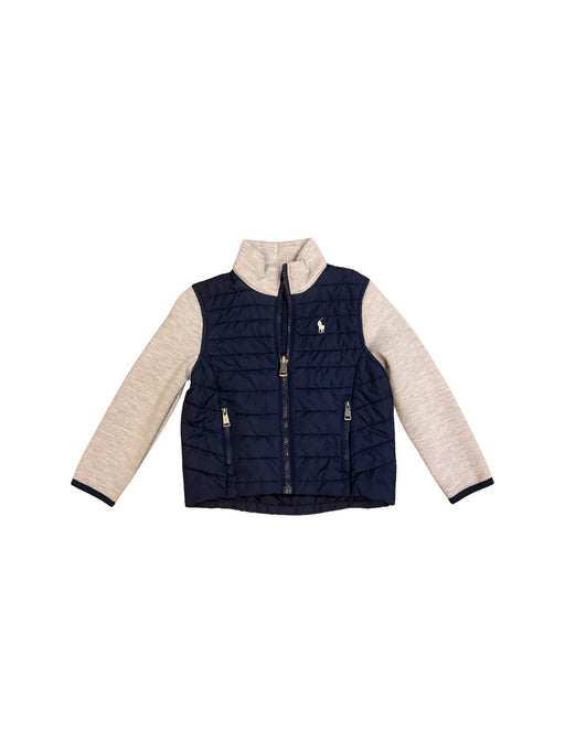 A Navy Puffer/Quilted Jackets from Polo Ralph Lauren in size 3T for boy. (Front View)