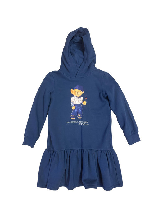 A Blue Long Sleeve Dresses from Polo Ralph Lauren in size 6T for girl. (Front View)