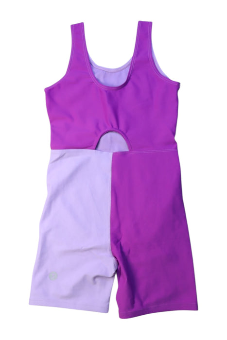 A Purple Swimsuits from Moody Tiger in size 7Y for girl. (Back View)