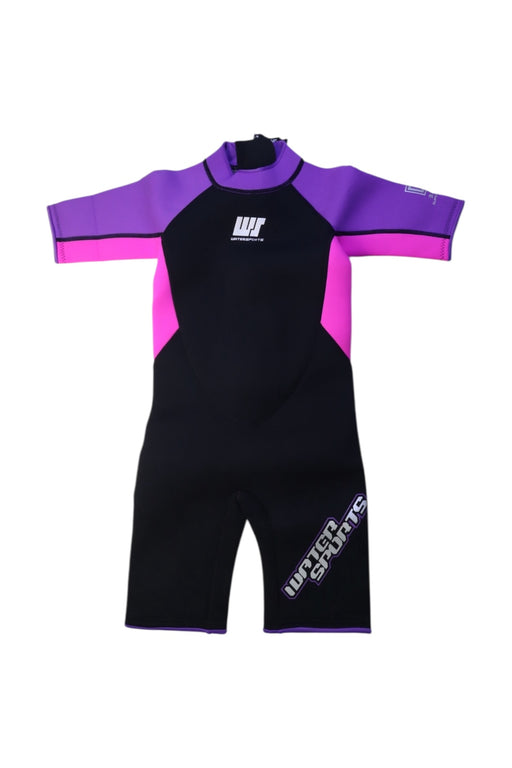 A Black Wetsuits from Watersports in size 8Y for girl. (Front View)