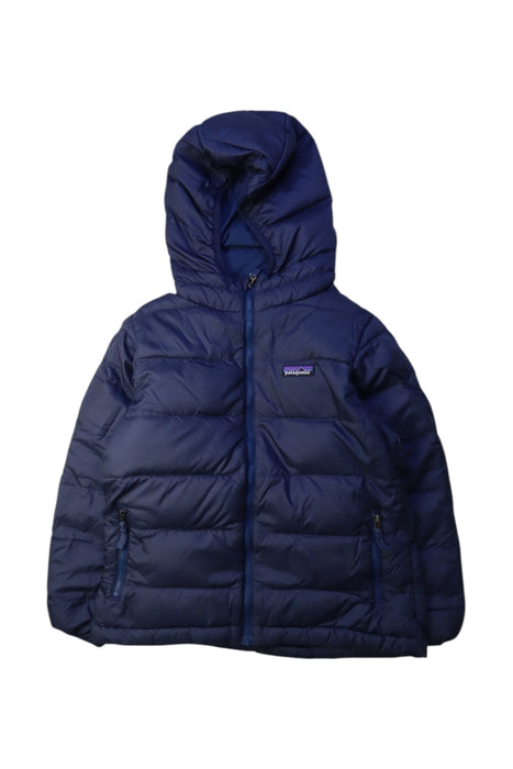 A Navy Puffer/Quilted Jackets from Patagonia in size 5T for neutral. (Front View)